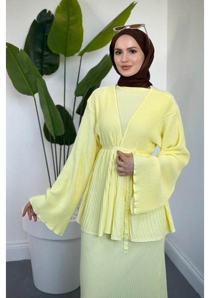 Miren Jileli Hırka Takım Butter Yellow modelleri