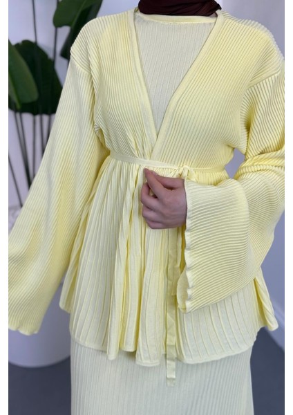 Miren Jileli Hırka Takım Butter Yellow fırsatları