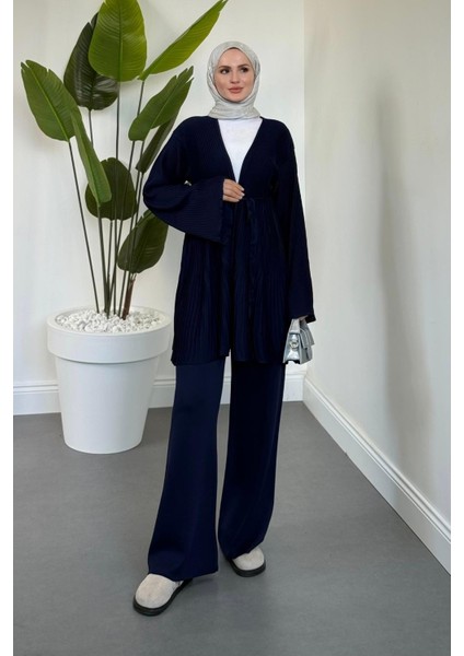 Tera Pliseli Hırka Takım Lacivert fiyatları