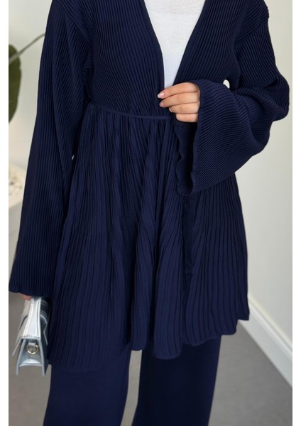 Tera Pliseli Hırka Takım Lacivert indirimleri