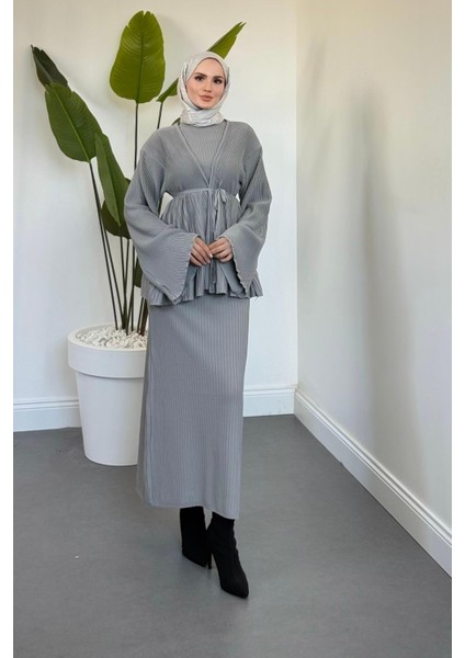 Miren Jileli Hırka Takım Gri fiyatları