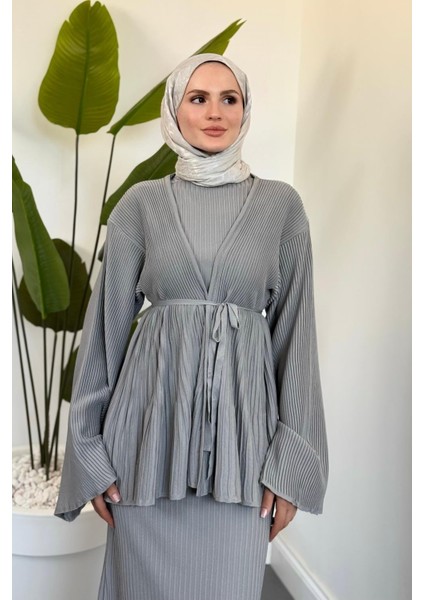 Miren Jileli Hırka Takım Gri modelleri