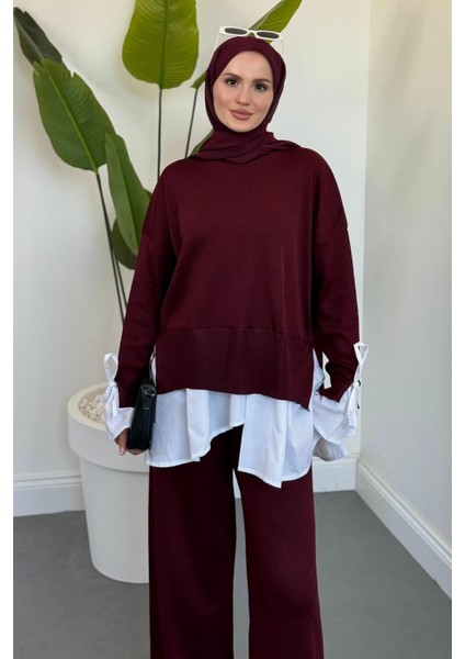 Senna Gömlekli Triko Takım Vişne Çürüğü modelleri