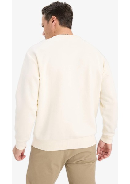 Relax Fit Bisiklet Yaka Kalın İçi Yumuşak Tüylü Basic Düz Sweatshirt T5139AZ25AU indirimleri