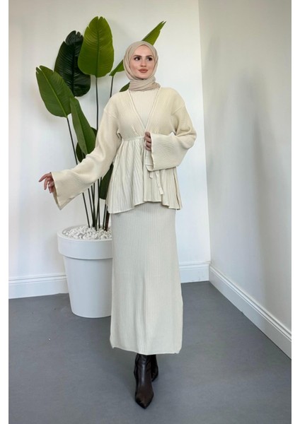 Miren Jileli Hırka Takım Krem fiyatları