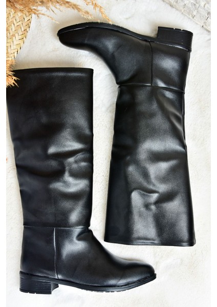 Kadın Günlük Suni Deri Çizme – Düz Tabanlı, Rahat ve Şık Tasarım, Sonbahar/Kış Kullanıma Uygun indirimleri