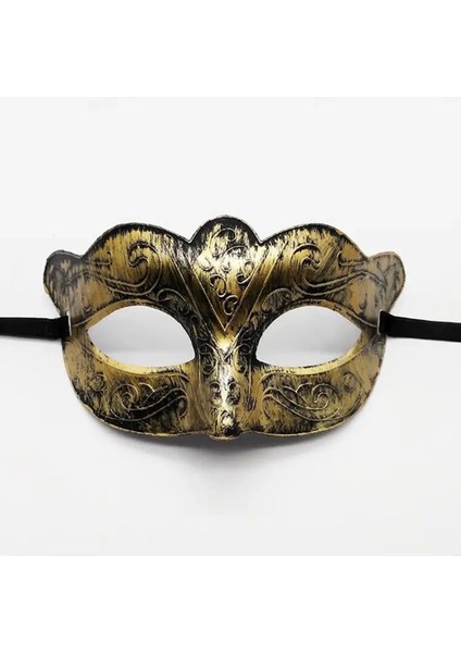 Altın Renk Eskitme Maskeli Balo Maskesi – Venedik Tarzı Parti Maskesi fiyatları