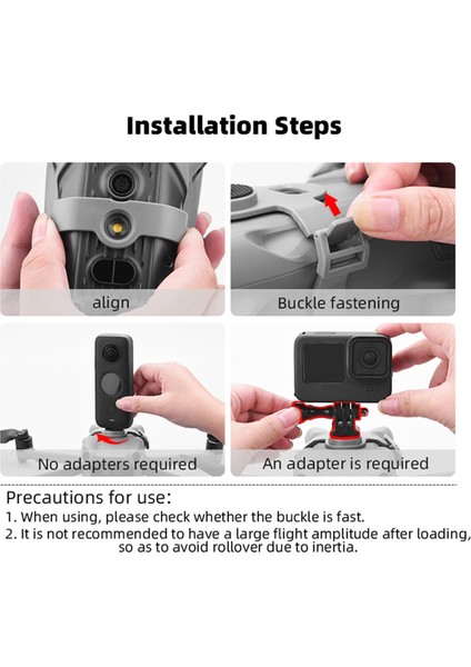 Djı Air 3 Drone Işık Üstü Tutucu Gopro Eylem Kamera Konnektörü Sabit Taban Adaptör Montajı Için Genişleme Braketi (Yurt Dışından)