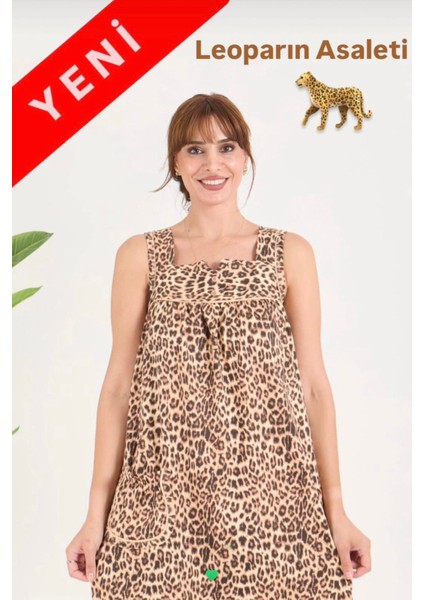 Pamuklu Kumaştan Geniş Kesim Yeni Desen Cepli Büyük Beden Ev Elbise