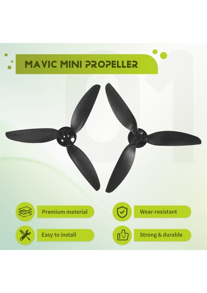 Djı Mavic Mini/ Mini 2 Drone Props Blade Blade Yedek Kanat Fanları Için Djı Mini 2, Siyah (Yurt Dışından) fırsatları