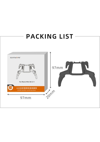 Sunnylife Drone Booster Djı Mini 4k/mini 2 Se/mini 2/mini Se/mavic Mini Kickstand Floling Landing Koruma Braketi, B (Yurt Dışından) fiyatları