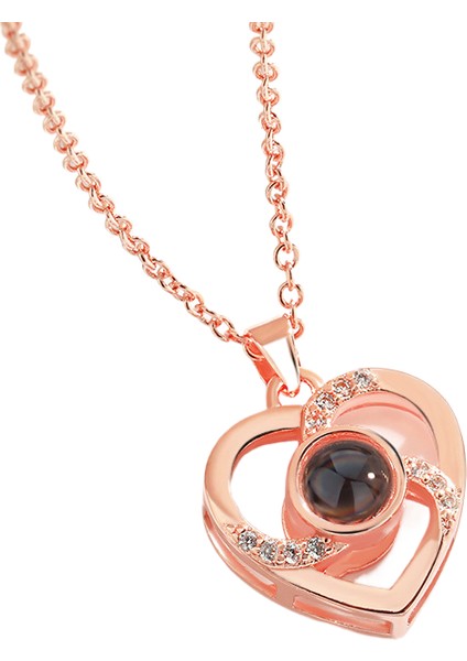 Projeksiyon Taş Kolye Içi Boş Aşk Kolye (Yurt Dışından)