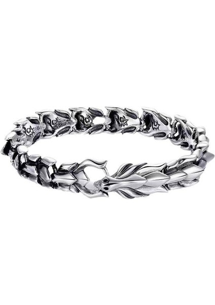 Retro Kral Başlığı Ejderha Şekilli Hip-Hop Bilezik (Yurt Dışından)