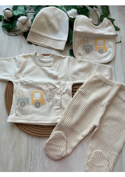 Kamyon Nakışlı Dokulu 0-3AY 10'lu Set Erkek Bebek Hastane Çıkışı fiyatları