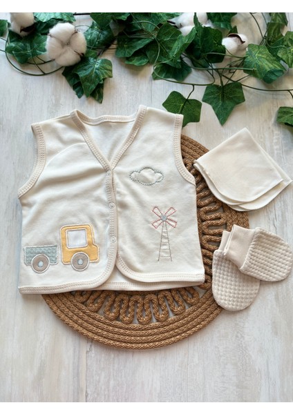 Kamyon Nakışlı Dokulu 0-3AY 10'lu Set Erkek Bebek Hastane Çıkışı modelleri