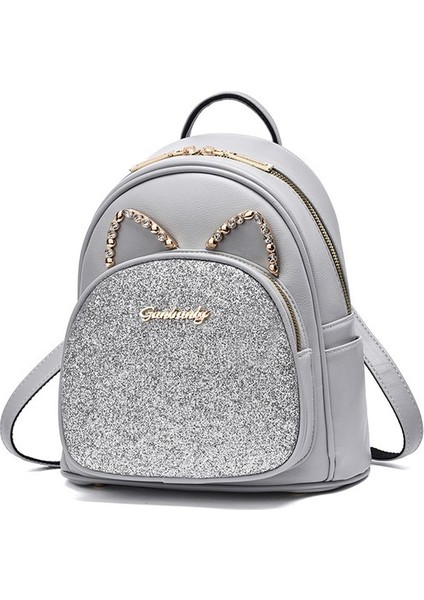 Sevimli Sırt Çantası Sevimli Kedi Kulak Tasarımı Büyük Kapasiteli Moda Sırt Çantası (Yurt Dışından)