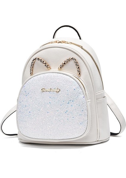 Sevimli Sırt Çantası Sevimli Kedi Kulak Tasarımı Büyük Kapasiteli Moda Sırt Çantası (Yurt Dışından)