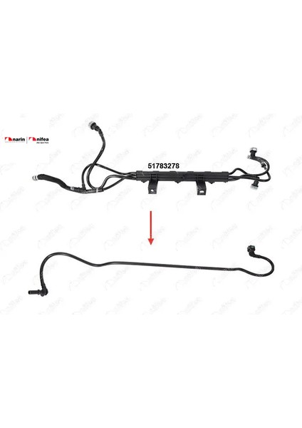 Yakit Borusu Braket Hariç Doblo 1.3 Multijet 05>10 Nifea 51783278/ 51764487 Fıat 14619