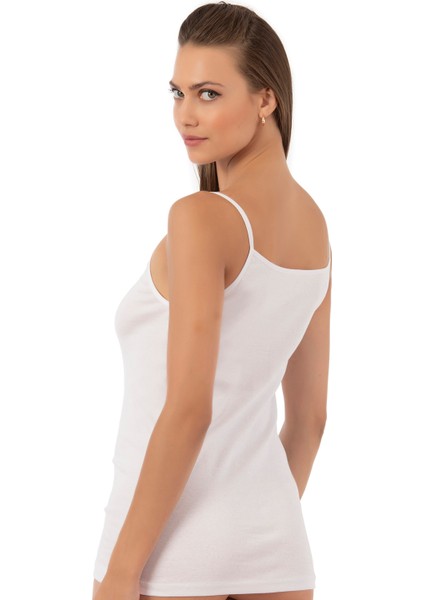 Özkan 0107 6'lı Paket Kadın %100 Pamuklu Ribana Esnek Rahat İp Askılı Örme Atlet modelleri