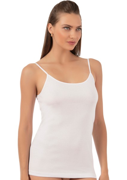 Özkan 0107 6'lı Paket Kadın %100 Pamuklu Ribana Esnek Rahat İp Askılı Örme Atlet indirimleri