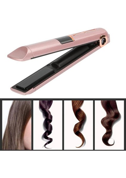 Taşınabilir USB Şarj Edilebilir Saç Düzleştirici ve Bigudi Seyahat Düz Saç Değnek Kablosuz Düzleştirici Bukle Makinesi (Yurt Dışından)