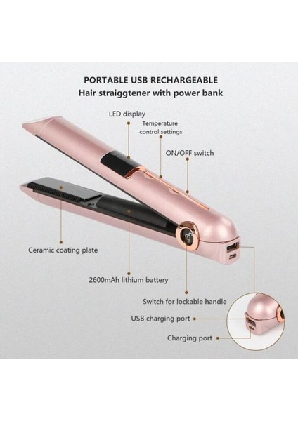 Taşınabilir USB Şarj Edilebilir Saç Düzleştirici ve Bigudi Seyahat Düz Saç Değnek Kablosuz Düzleştirici Bukle Makinesi (Yurt Dışından) modelleri