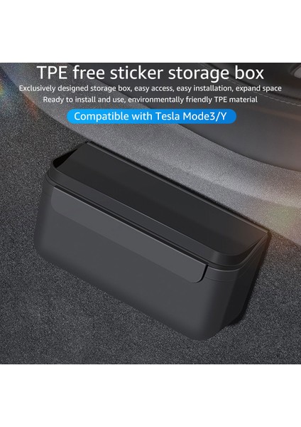 Tesla Model 3 / Y 17-22 Araç Orta Konsol Düzenleyici Tpe Kendinden Yapışkanlı Oto Kol Dayanağı Saklama Kutusu Için TSL261 (Yurt Dışından) fiyatları