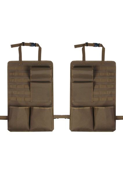 2 Adet / Takım 600D Oxford Kumaş Kamuflaj Araba Koltuğu Arkası Askılı Saklama Çantası-Koyu Haki (Yurt Dışından)