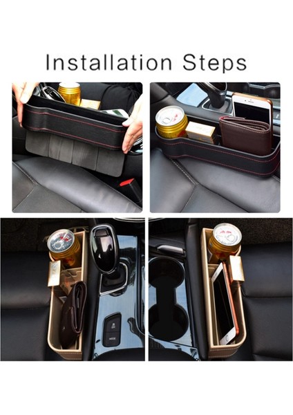 Araba Ön Koltuk Dikiş Saklama Kutusu Araba Koltuğu Dolgu Boşluğu Telefon Şişe Bardak Tutucu Düzenleyici-Kahverengi / Sürücü Tarafı (Yurt Dışından) indirimleri