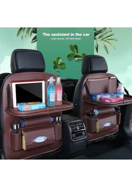 Çok Işlevli Araba Koltuğu Sırt Çantası Katlanır Masa Düzenleyici Ped Içecek Saklama Cebi-Bej (Yurt Dışından) modelleri