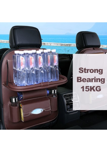 Çok Işlevli Araba Koltuğu Sırt Çantası Katlanır Masa Düzenleyici Ped Içecek Saklama Cebi-Bej (Yurt Dışından) fırsatları