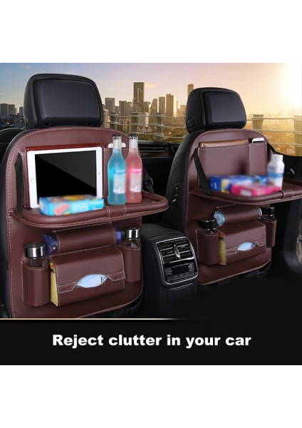 Çok Işlevli Araba Koltuğu Sırt Çantası Katlanır Masa Düzenleyici Ped Içecek Saklama Cebi-Bej (Yurt Dışından) indirimleri