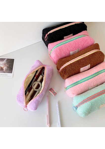 Düz Renk Peluş Büyük Kapasiteli Kırtasiye Saklama Çantası (Yurt Dışından) fiyatları