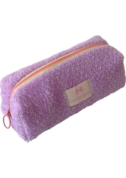 Düz Renk Peluş Büyük Kapasiteli Kırtasiye Saklama Çantası (Yurt Dışından)