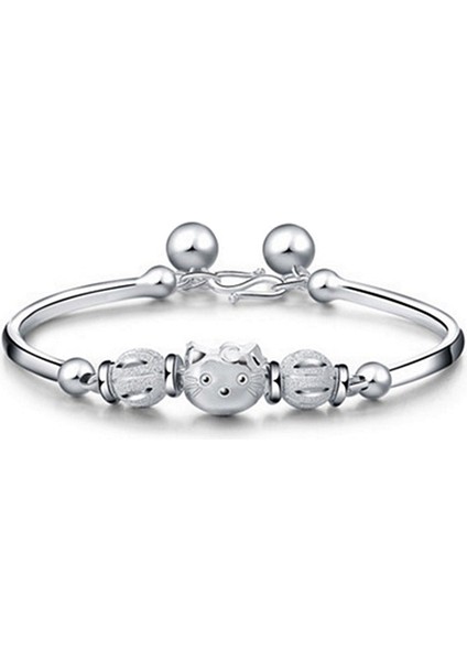 KUOFENG00150TITANYUM Çelik Dört Yapraklı Çiçek Desenli, Şık ve Lüks Kadın Bilekliği (Yurt Dışından)