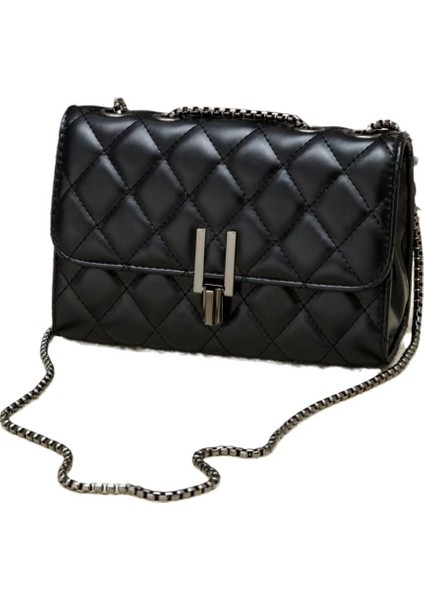 Kareli Zincirli Tek Omuz Çapraz Çanta (Yurt Dışından)