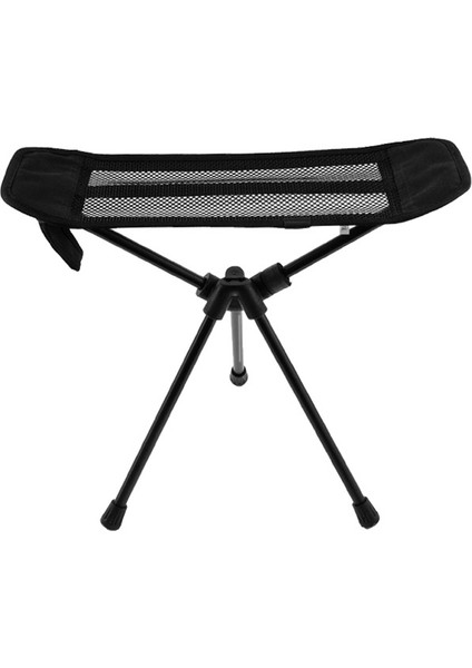 Açık Hava Ayak Destek Taburesi Dinlenme Uykusu Yatar Ayak Dayanağı Alüminyum Alaşımlı File Kumaş Katlanır Tembel Ayak Dayanağı-Siyah (Yurt Dışından)
