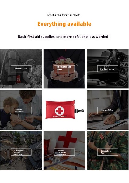 104 Adet Seyahat Araba Ev Acil Ilk Yardım Çantası Taşınabilir Açık Hava Tıbbi Hayatta Kalma Çantası (Yurt Dışından) fırsatları