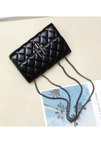 Kareli Zincirli Tek Omuz Çapraz Çanta (Yurt Dışından) indirimleri