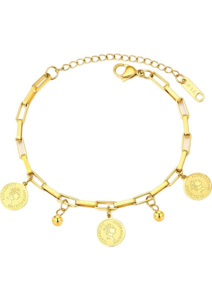 KUOFENG0026SADE Şanslı Sekiz Rakamı Paslanmaz Çelik Kadın Bilekliği (Yurt Dışından)