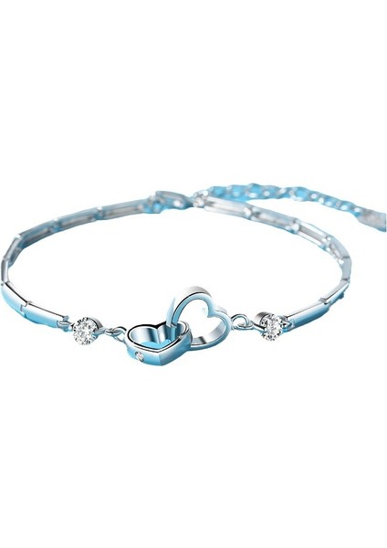 KUOFENG00108HAFIF Lüks ve Yüzlerce Manevi Yıldız Patlaması Aşk Kalp Kadın Bilekliği (Yurt Dışından)