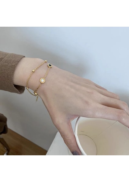 KUOFENG00155KADINLAR Için Sade ve Zarif Yuvarlak Boncuklu Şanslı Aşk Kalpli Bileklik (Yurt Dışından) fiyatları