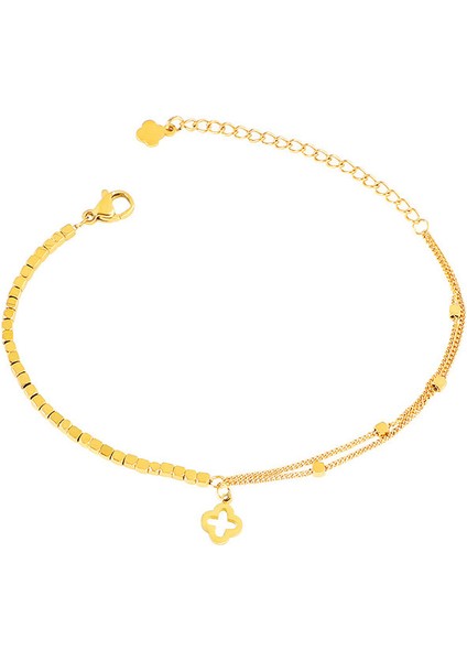 KUOFENG0031GÜMÜŞ Üçgen Elektroliz Boncuklu Kadın Bilekliği (Yurt Dışından)