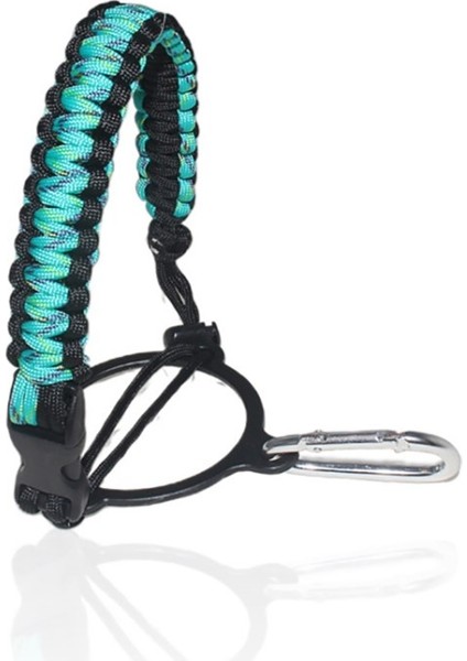 Paracord Sap Askısı Paracord Taşıyıcı Hayatta Kalma Askısı Kordonu Karabina ile 12-64OZ Geniş Ağızlı Su Şişeleri Için (Su Şişesi Dahil Değildir)-Yeşil + Siyah Yan (Yurt Dışından)
