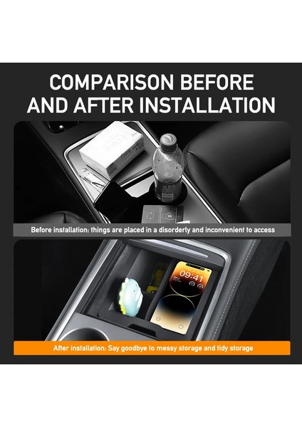 ALZH005 2 Adet / Takım Model Y / 3 Araç Orta Konsol Saklama Kutusu-Siyah / Ön / Bölmeli (Yurt Dışından) fiyatları