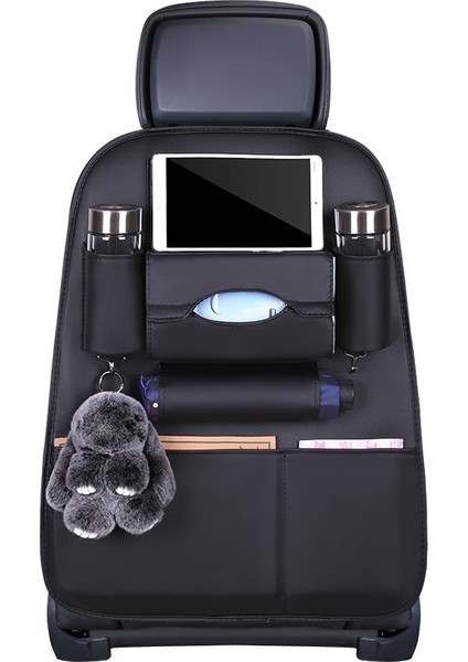Araba Arka Koltuk Düzenleyici Saklama Çantası, Mendil Kutusu, Tablet/şemsiye/su Şişesi Tutucu-Siyah (Yurt Dışından)