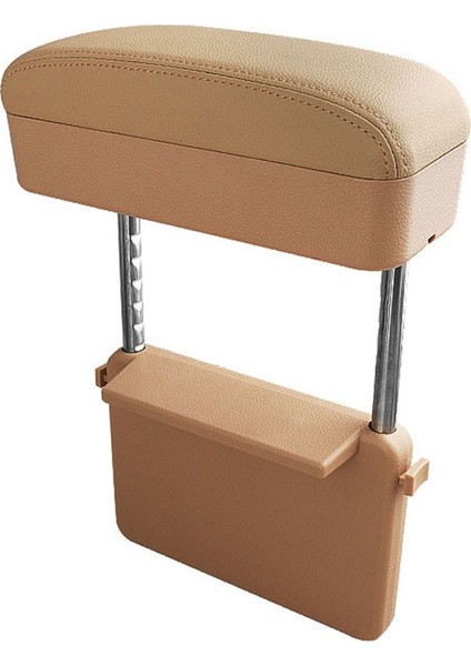 Su Geçirmez Leke Tutmaz Yüzey Araba Kol Dayanağı Desteği Ayarlanabilir Yükseklik Dayanıklı Dirsek Desteği Minderi Kol Dayanağı Kutusu Pedi Orta Konsol Saklama Düzenleyici-Bej (Yurt Dışından)