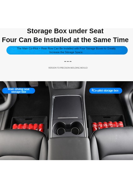 M10343 Tesla Model Y Araç Sürücüsü Yolcu Koltuğu Altı Gizli Keçe Kumaş Düzenleyici Kutusu Koltuk Altı Saklama Tepsisi Kutusu (Yurt Dışından) modelleri