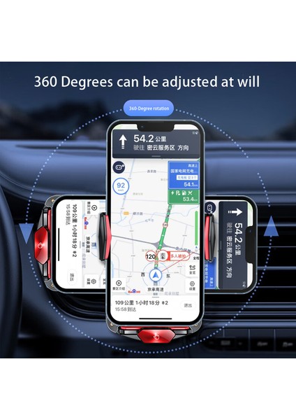 A06 Şeffaf Araç Havalandırma Menfezi Telefon Tutucu Kablosuz Şarj Cihazı Abs+Alaşımlı Telefon Şarj Braketi-Kırmızı+Siyah (Yurt Dışından) fırsatları