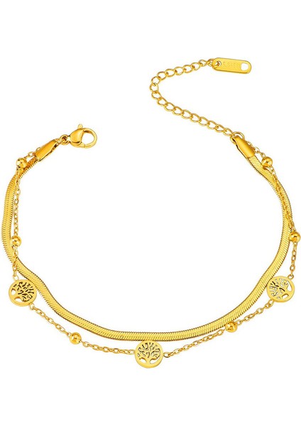 KUOFENG0022KADINLAR Için Şık ve Sade Paslanmaz Çelik Aşk Kalp Bileklik (Yurt Dışından)